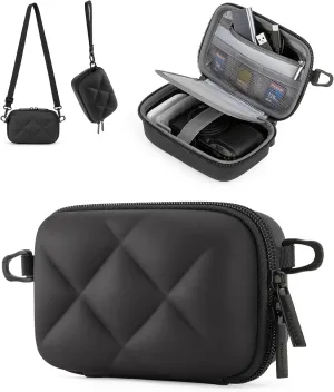BAGSMART Digital Camera Case, Protective & Lightweight Camera Case with 2 Carrying Ways, Waterproof & Shockproof Small Camera Bag for Canon PowerShot/GoPro/Sony DSCW800/DSCW830 - Black