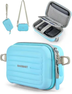 BAGSMART Digital Camera Case, Waterproof & Protective Small Camera Bag with 2 Carrying Ways, Lightweight camera sling bag for Canon PowerShot ELPH 180/190 / Sony DSCW800/DSCW830 - Blue