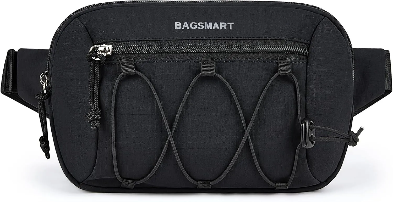 BAGSMART Fanny Packs for Women Small Belt Bag with Adjustable Strap Waist Pack for Running Workout Traveling Hiking, Black