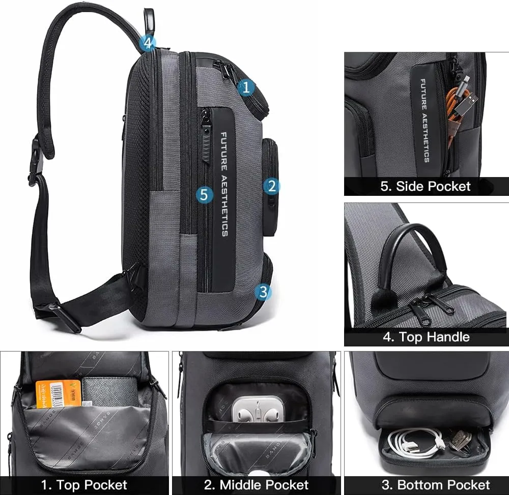 BANGE Sling Bag, Waterproof Shoulder Bag for Men, Casual Sports Sling Bag, Every Day Bag for Men…