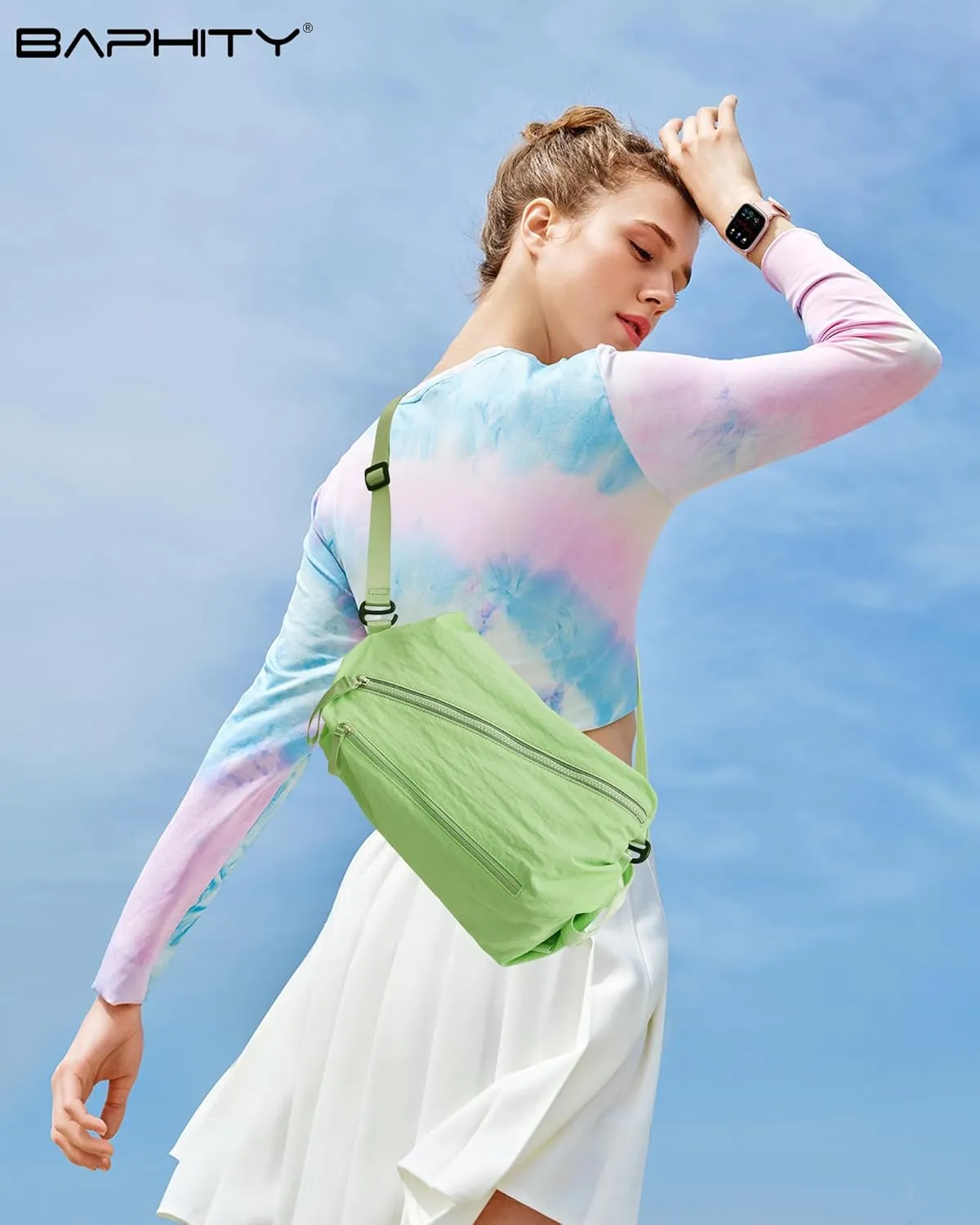BAPHITY Small Gym Bag for Women Men,Cute Lightweight Duffle Crossbody Weekender Bags,Mini Waterproof Sport Sling Workout 3 in 1 Bags,Suitable for Gym Work Swimming Yoga Fitness Travel - Green (8L)