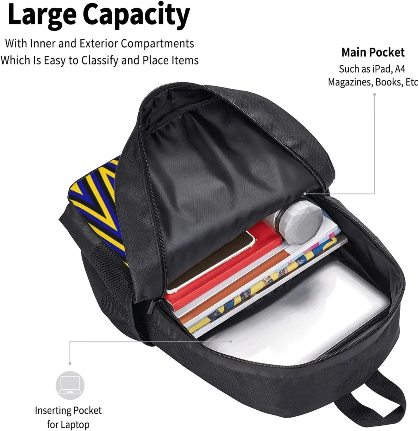 Barbados Colors Casual Backpacks Large Capacity Backpack Laptop Rucksack Sport Daypack Commuter Bags with Adjustable Strap for Traveling Camping