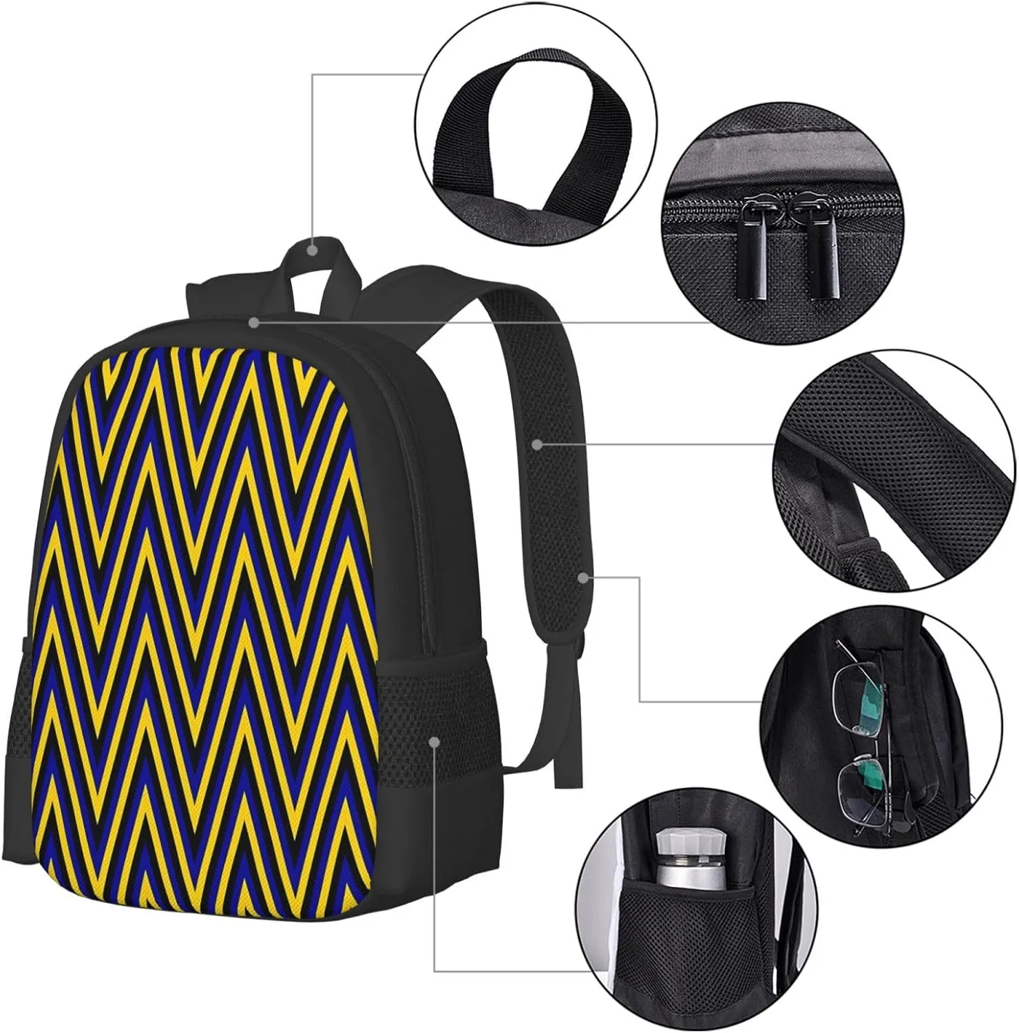 Barbados Colors Casual Backpacks Large Capacity Backpack Laptop Rucksack Sport Daypack Commuter Bags with Adjustable Strap for Traveling Camping