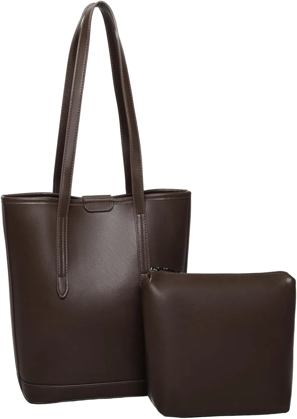 Barsine Tote Bags for Women Vegan Leather Shoulder Purse Top Handle Handbag with Clutch Purse