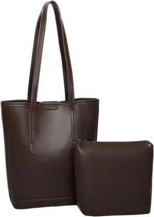 Barsine Tote Bags for Women Vegan Leather Shoulder Purse Top Handle Handbag with Clutch Purse