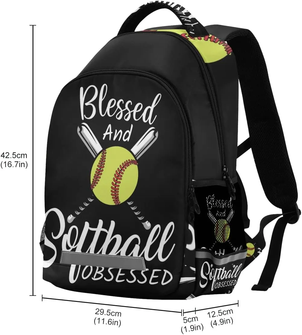 Baseball Backpack Softball Sport Laptop Travel Bag Lightweight Daypack School Bookbags for Women Men Kids Teens