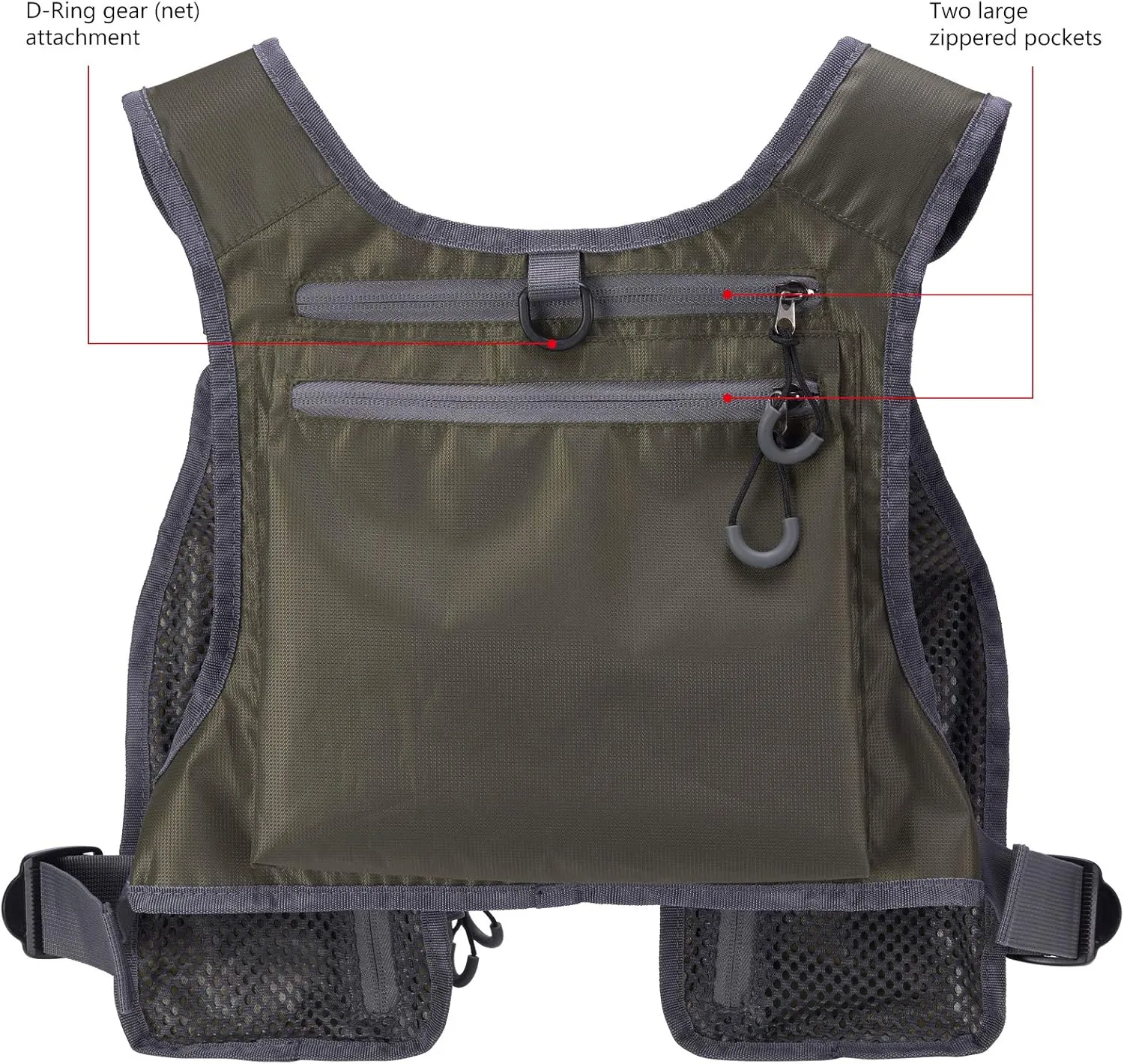 BASSDASH FV08 Ultra Lightweight Fly Fishing Vest for Men and Women Portable Chest Pack One Size Fits Most