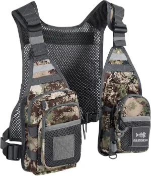 BASSDASH FV08 Ultra Lightweight Fly Fishing Vest for Men and Women Portable Chest Pack One Size Fits Most