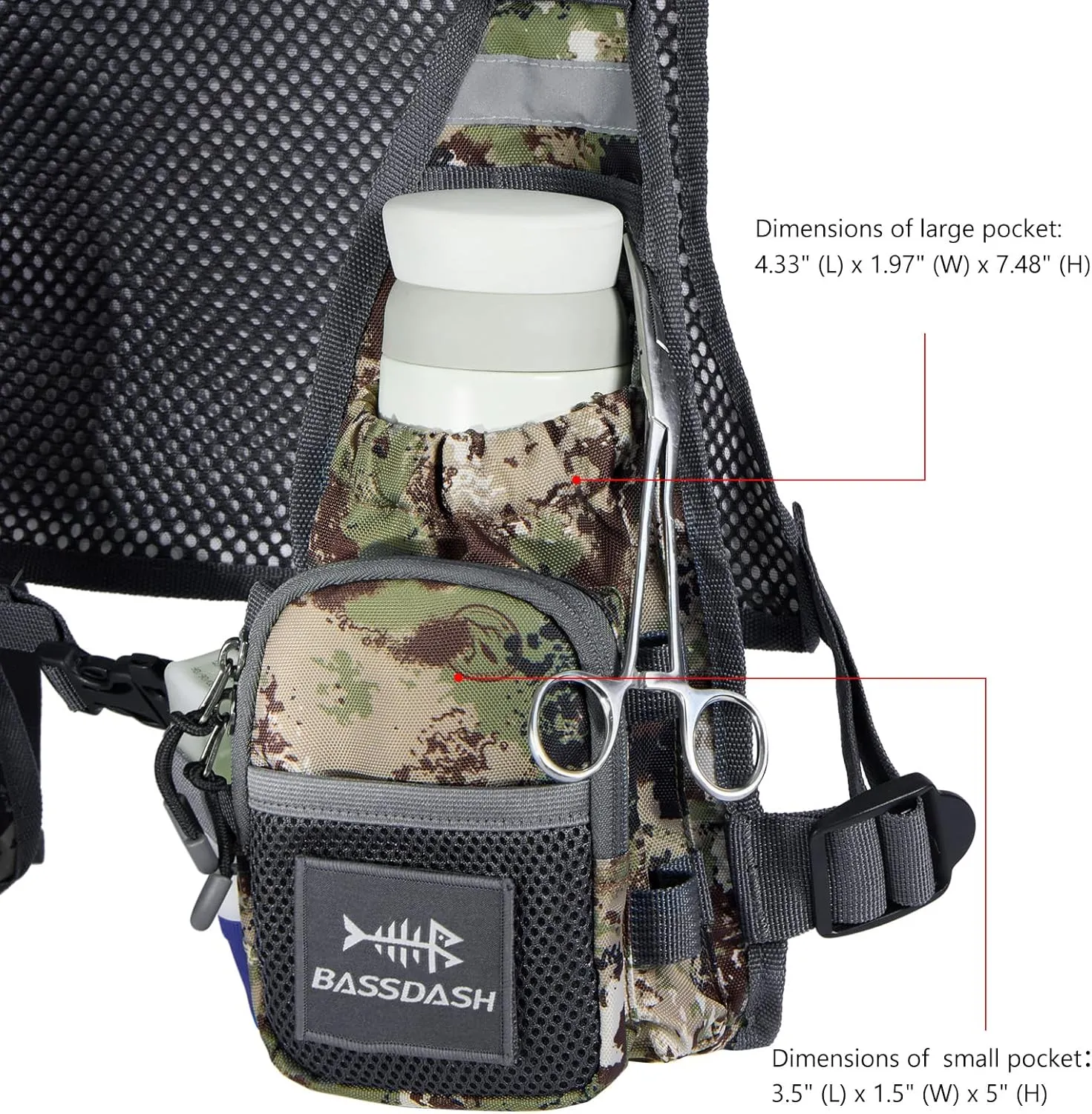 BASSDASH FV08 Ultra Lightweight Fly Fishing Vest for Men and Women Portable Chest Pack One Size Fits Most