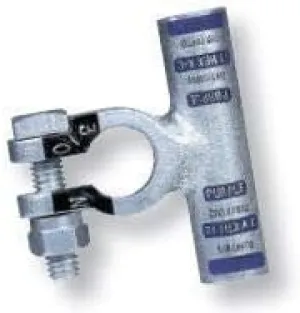 Battery Terminal Top Post Right Angle (Flag) - 2/0 Positive Silver Metal Terminal