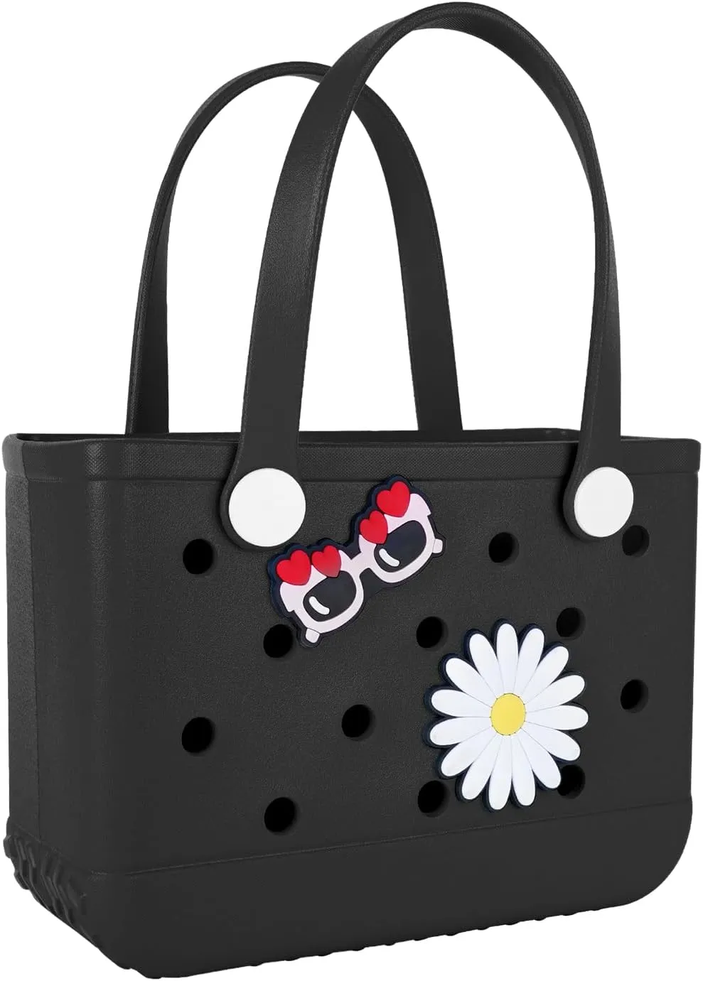 Beach Bag Rubber Tote Bag - Extra Large Handbag with Charms Waterproof Lightweight Travel Purses for Pool Boat