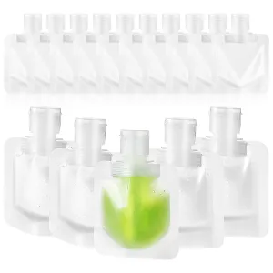 Beaupretty 15pcs Travel Pouches for Toiletries, 30ml Refillable Empty Travel Size Containers, Small Squeeze Pouches Travel Bags for Shampoo Conditioner Lotion Soap