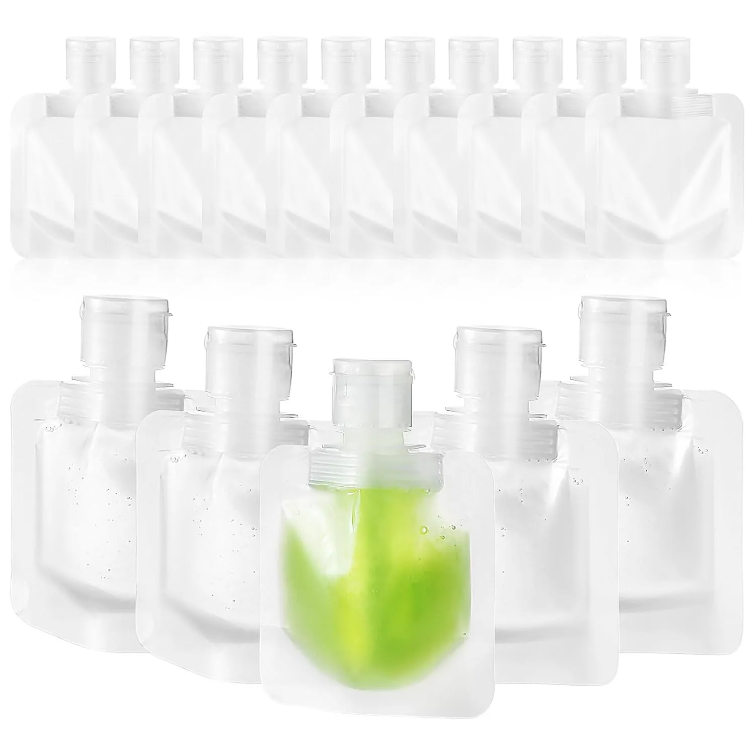 Beaupretty 15pcs Travel Pouches for Toiletries, 30ml Refillable Empty Travel Size Containers, Small Squeeze Pouches Travel Bags for Shampoo Conditioner Lotion Soap