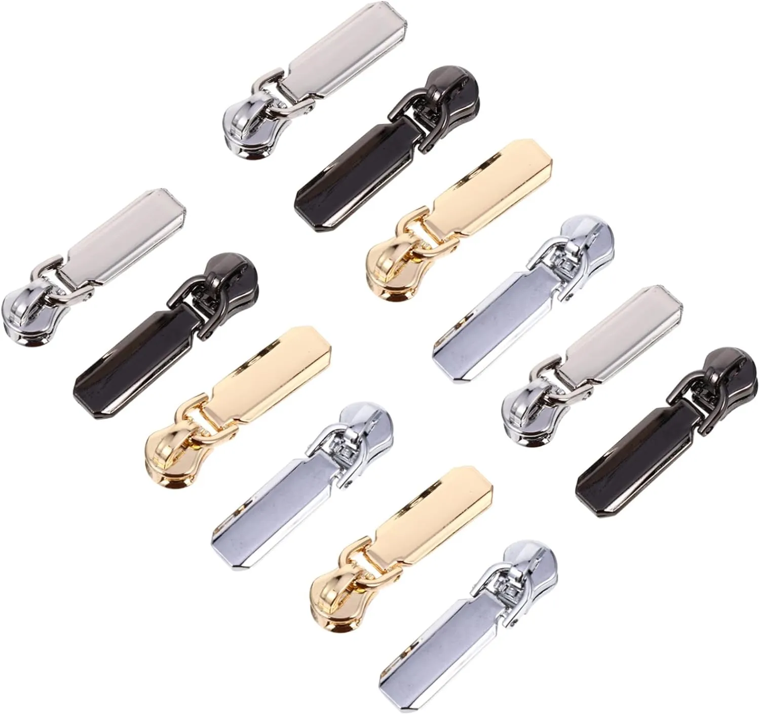 BEBEMOKO 12pcs Mixed Color Zipper Pulls Replacement Durable Zipper Parts for Bags Clothing Accessories Easy to Use Repair Kit for DIY Crafts and Sewing Projects