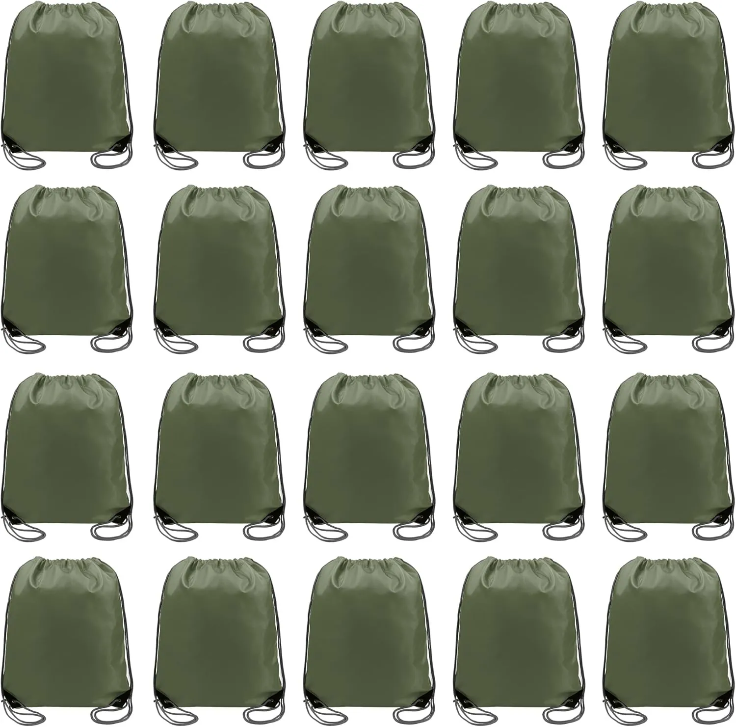 BeeGreen Drawstring Backpack Bags 20,30,50 Packs Reflective String Bags for Gym Sport Trip Cinch Sack DIY for Women Men