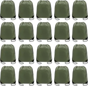 BeeGreen Drawstring Backpack Bags 20,30,50 Packs Reflective String Bags for Gym Sport Trip Cinch Sack DIY for Women Men