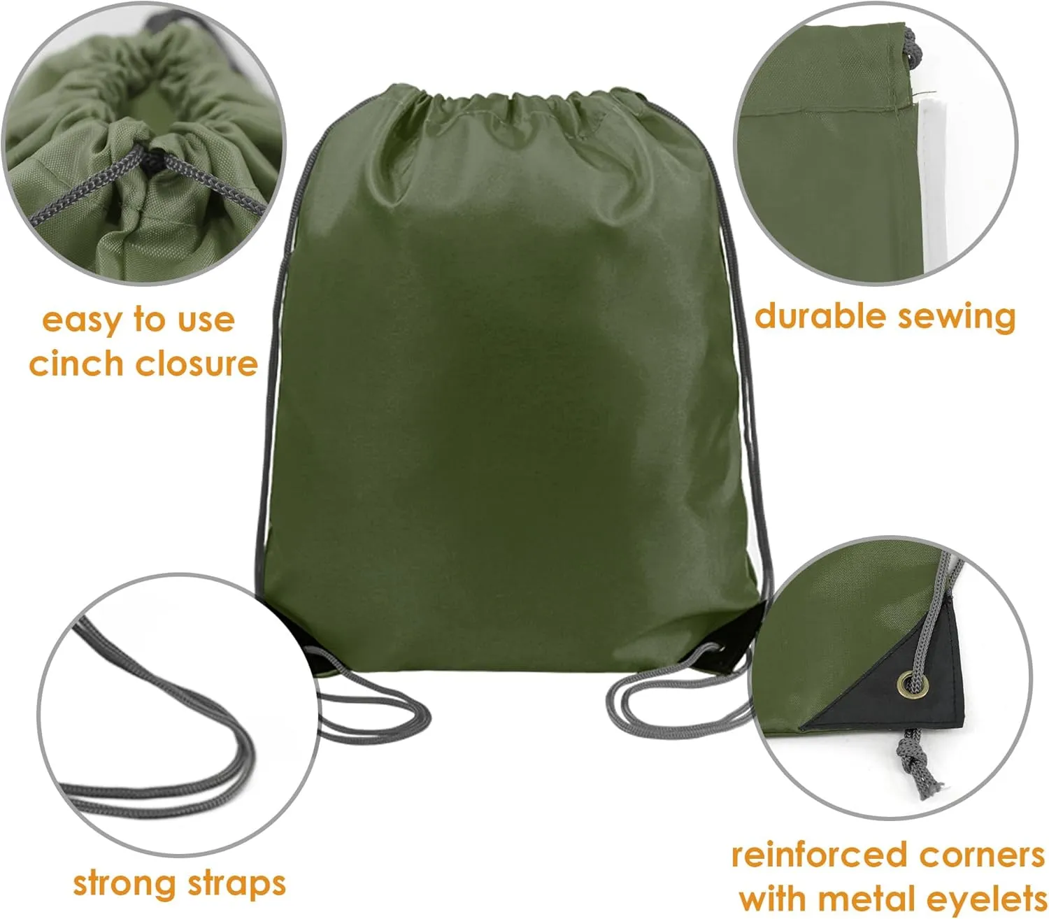 BeeGreen Drawstring Backpack Bags 20,30,50 Packs Reflective String Bags for Gym Sport Trip Cinch Sack DIY for Women Men