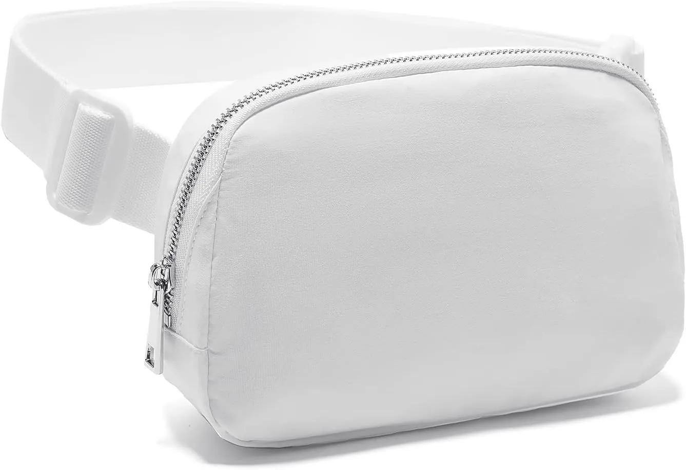 Belt Bag for Women Fanny Pack Crossbody Bags for Women Fashion Waist Packs with Adjustable Strap Gifts for Teenage Girls Women Men (White)