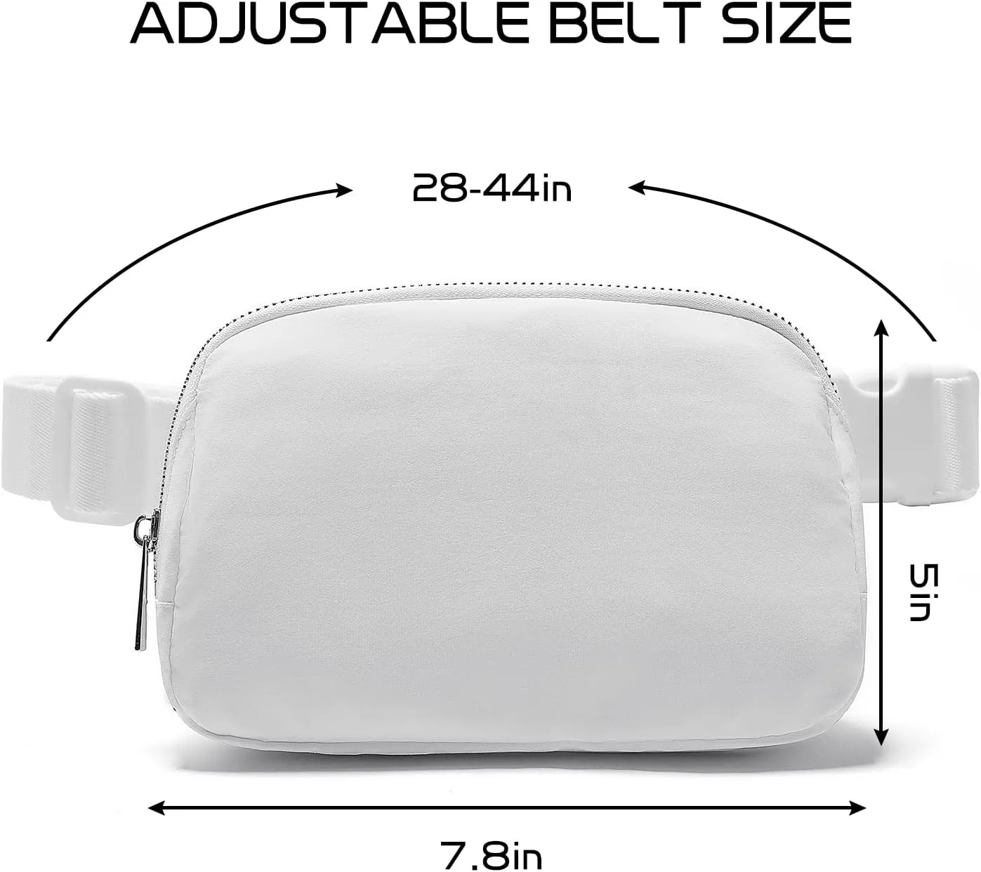 Belt Bag for Women Fanny Pack Crossbody Bags for Women Fashion Waist Packs with Adjustable Strap Gifts for Teenage Girls Women Men (White)