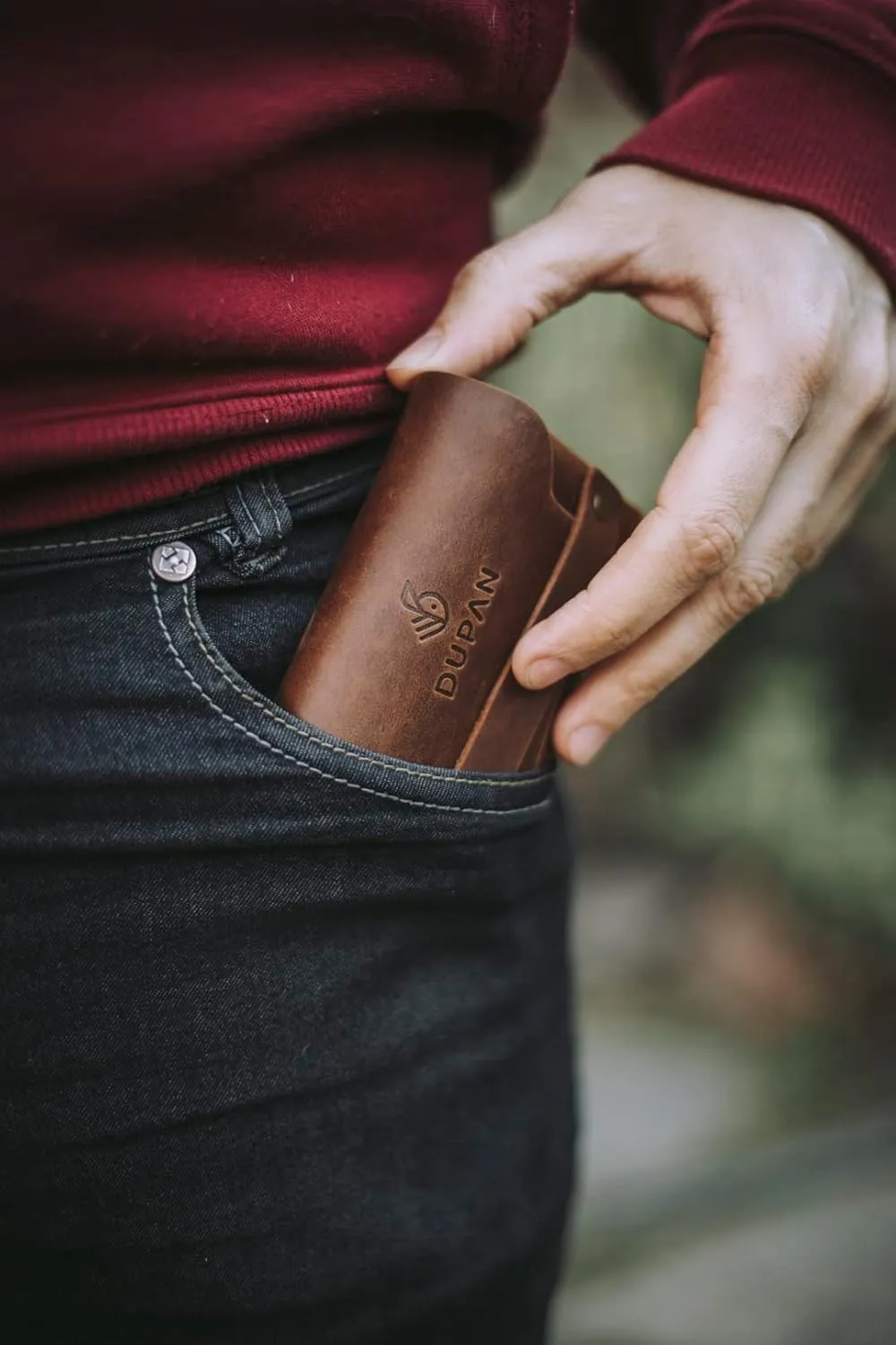Best wallets for men - Handmade Full Grain Leather Wallet - Enfold Front Pocket Two Compartiment Case - Minimalist Design, Large Capacity - Holds Money and Cards for Men & Women. (BUCK BROWN)