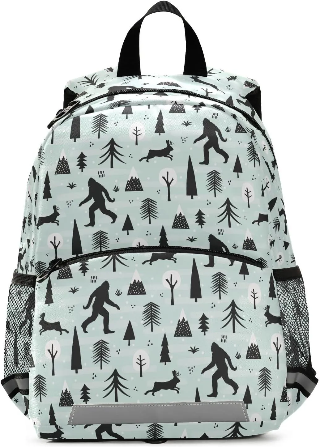 Bigfoot Sasquatch Mini Backpack Schoolbag Kids Daypack Toddler Travel School Bag for Kindergarten Preschool Nursery Children Boys Girls with Chest Strap