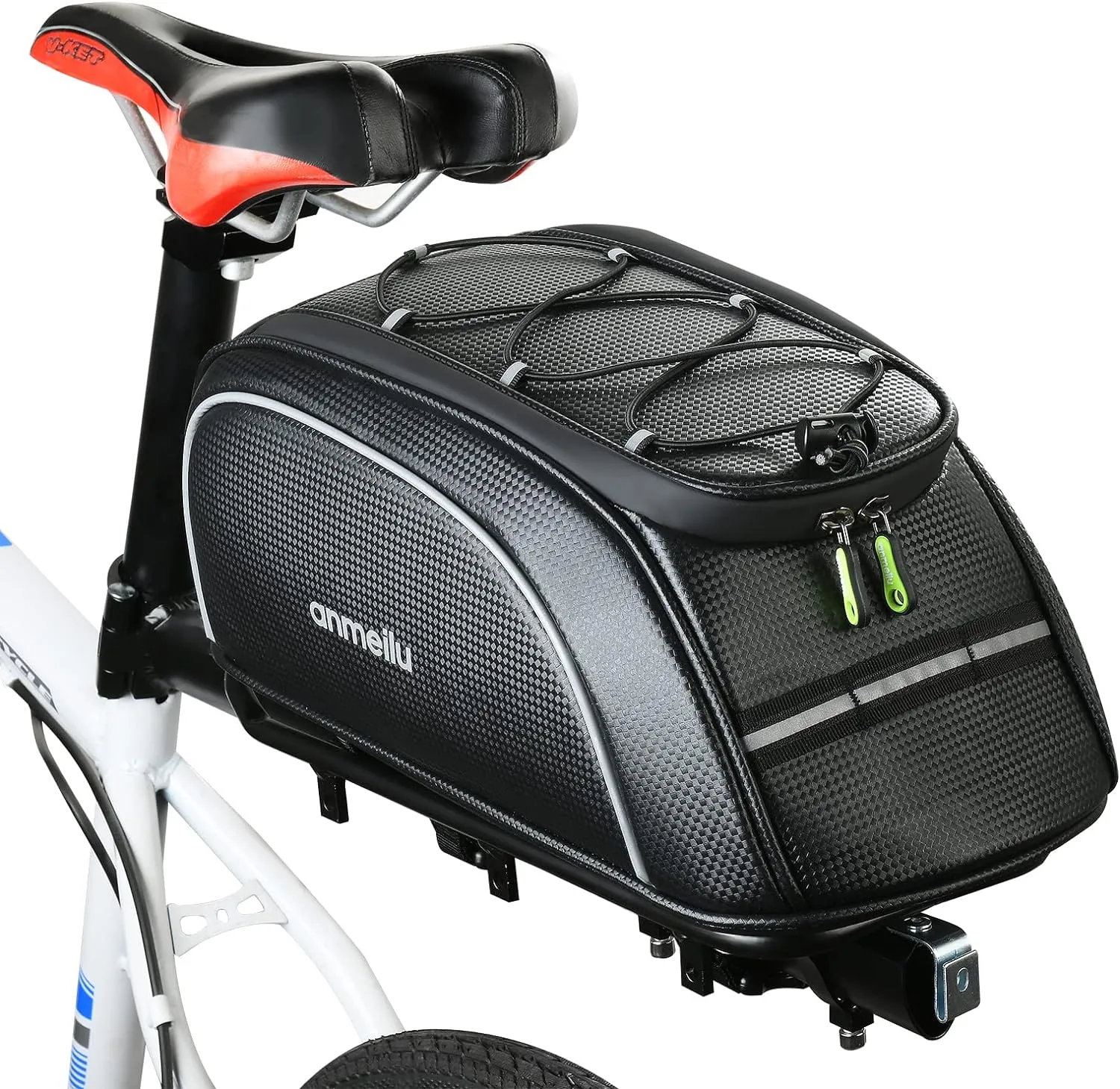Bike Rack Bag Bicycle Bag Bike Trunk Bags Rear Rack Pack Carrier Pannier Storage Cargo Saddle Back Seat Luggage Pouch Mountain Road Fat Tire Commuter Electric Biking Travel Cycling Waterproof