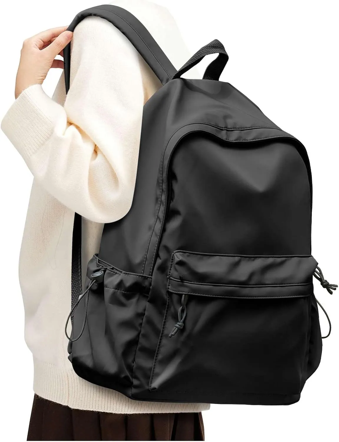 Black Backpack for School Women Girls, Waterproof Bookbag Cute High School Backpack for Men Teen Boys, Lightweight Travel College Back Pack Mochilas Escolares para Casual Daypack Rucksack