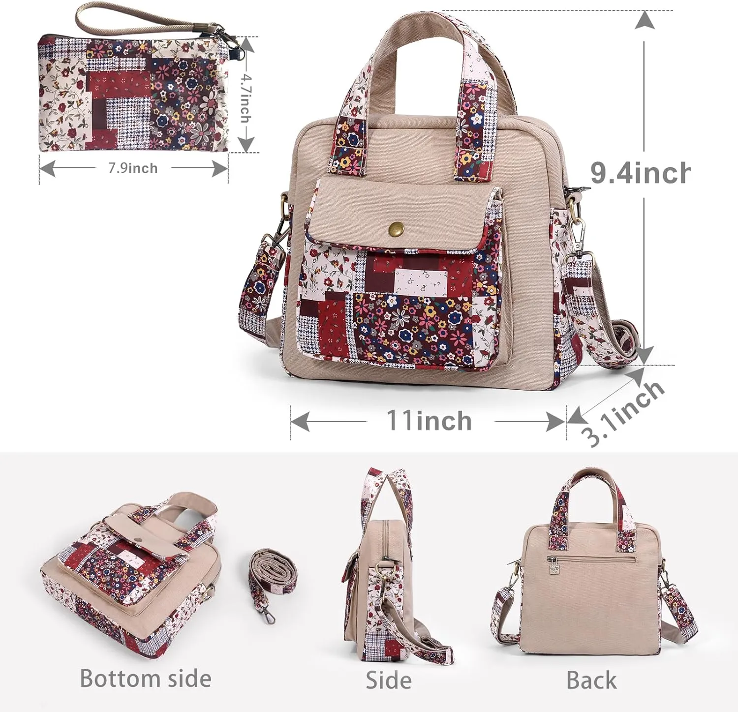 Black Butterfly Premium Canvas Shoulder Bag, Top Handle for Women, Lightweight Handbag, Small Style Crossbody