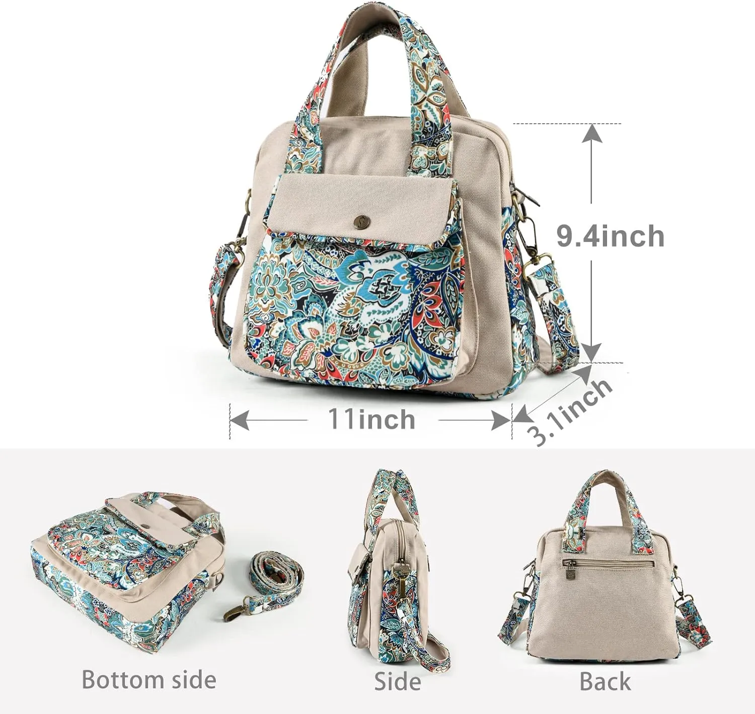 Black Butterfly Premium Canvas Shoulder Bag, Top Handle for Women, Lightweight Handbag, Small Style Crossbody