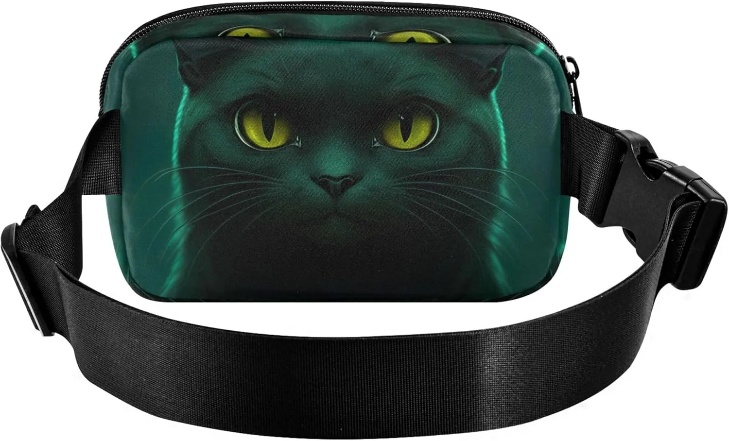 Black Cat Dark Womens Fanny Pack Waterproof Everywhere Belt Bag Cute Waist Pouches for Men