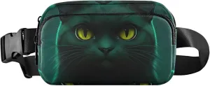 Black Cat Dark Womens Fanny Pack Waterproof Everywhere Belt Bag Cute Waist Pouches for Men