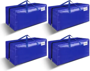 BlissTotes Moving Bags, Heavy Duty Moving Supplies & Storage Bags, Extra Large Packing Bags, Boxes with Tag Pockets, Collapsible Fold Flat Storage Totes, Alternative to Box and Bin, 125L, 4 Packs