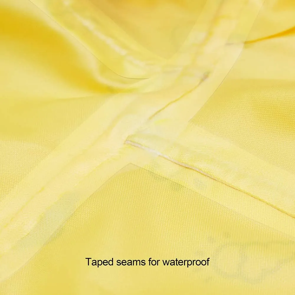 Blueberry Pet 20" Reflective Cloud Prints Lightweight Waterproof Dog Raincoat with Hood & Harness Hole, Sunflower Yellow, Outdoor Rain Gear Jacket 2 Legs for Large Dogs