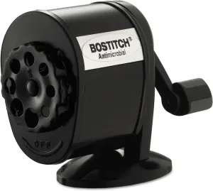 Bostitch MPS1BLK Counter-Mount/Wall-Mount Manual Pencil Sharpener, Black