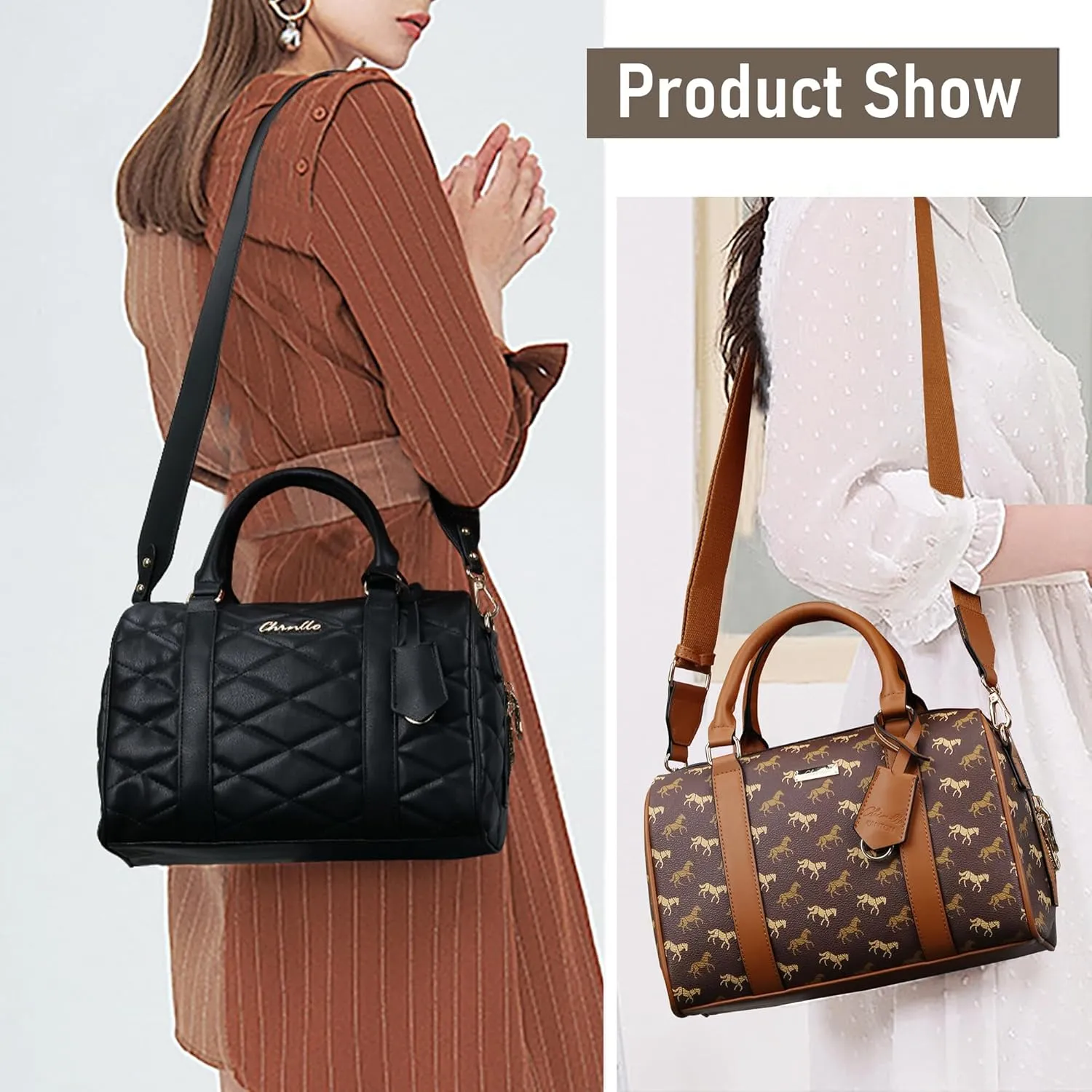 Boston Bags for Women, Top Handle Satchel Purse and Handbags with Shoulder Strap