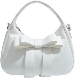 Bow Purse,Cute Clutch Y2K Crossbody Bag,Soft Leather Shoulder Bag Top-handle Small Designer Handbag with Chain Strap