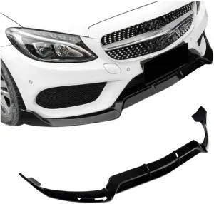 Brabus Style Front Lip Splitter Compatible with 2014-2017 Mercedes Benz C-Class W205 Sedan - Front Splitter for C 300, C 43 AMG, C 63 AMG, C 63 S AMG.