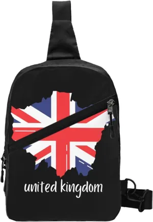 British England UK English Flag Crossbody Bag Portable Sling Bags Foldable Chest Daypack Reusable Sports Shoulder Backpack Diagonally Casual Rucksack Travel Bag