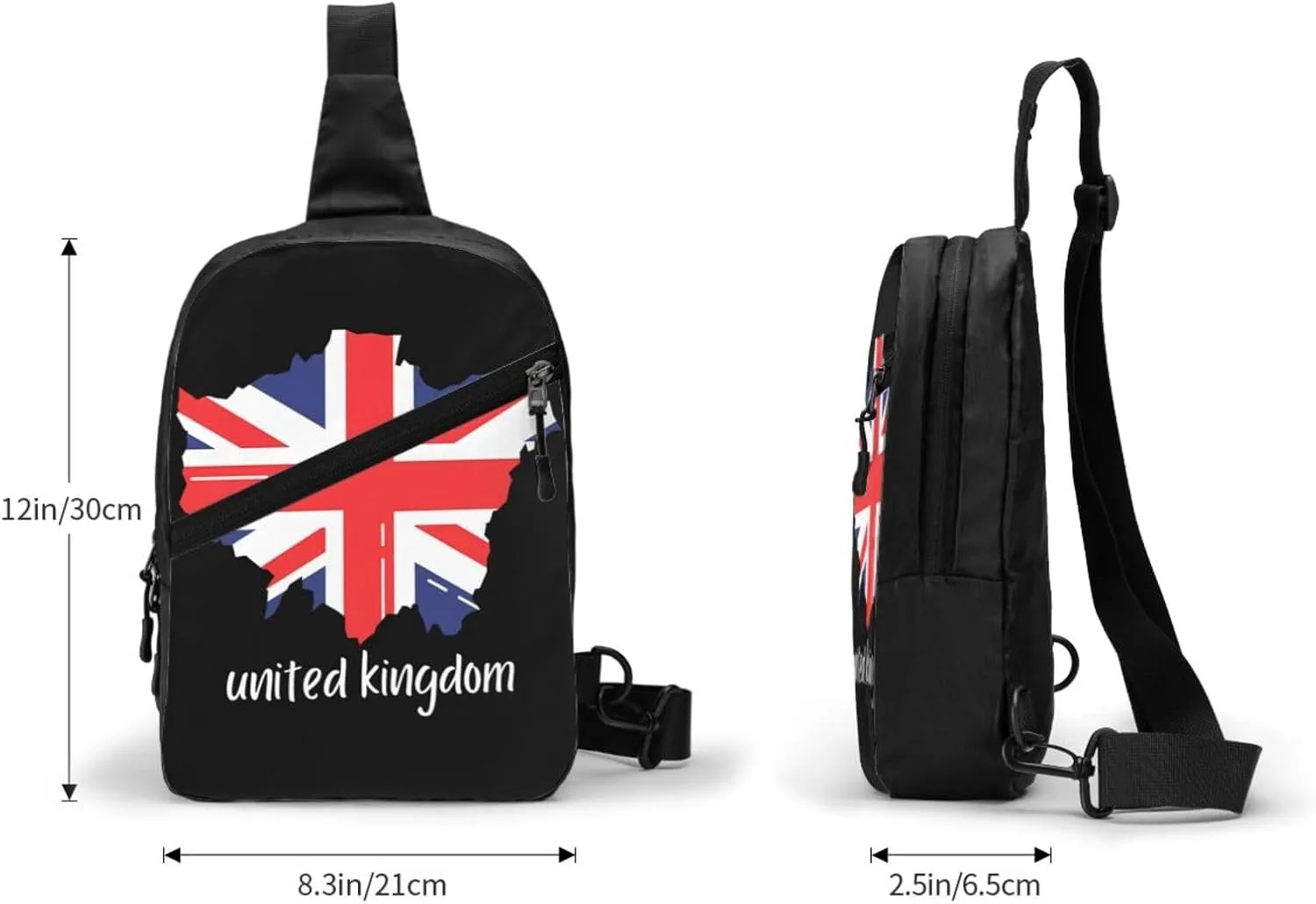 British England UK English Flag Crossbody Bag Portable Sling Bags Foldable Chest Daypack Reusable Sports Shoulder Backpack Diagonally Casual Rucksack Travel Bag