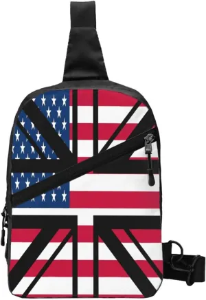 British England UK English Flags Crossbody Bag Portable Sling Bags Foldable Chest Daypack Reusable Sports Shoulder Backpack Diagonally Casual Rucksack Travel Bag