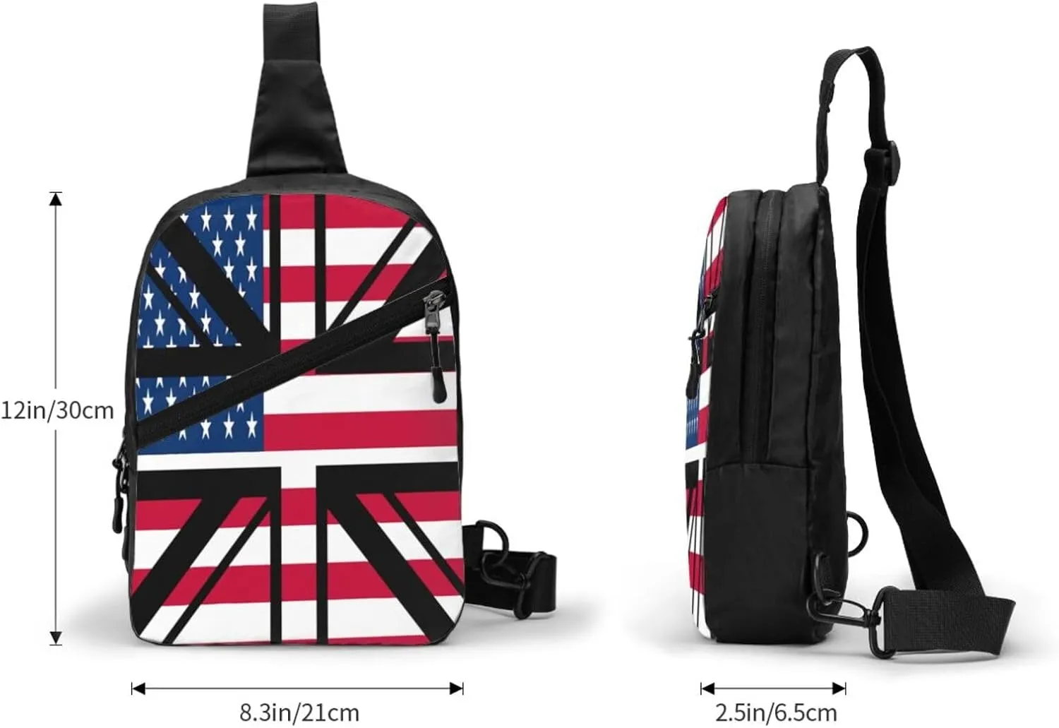 British England UK English Flags Crossbody Bag Portable Sling Bags Foldable Chest Daypack Reusable Sports Shoulder Backpack Diagonally Casual Rucksack Travel Bag