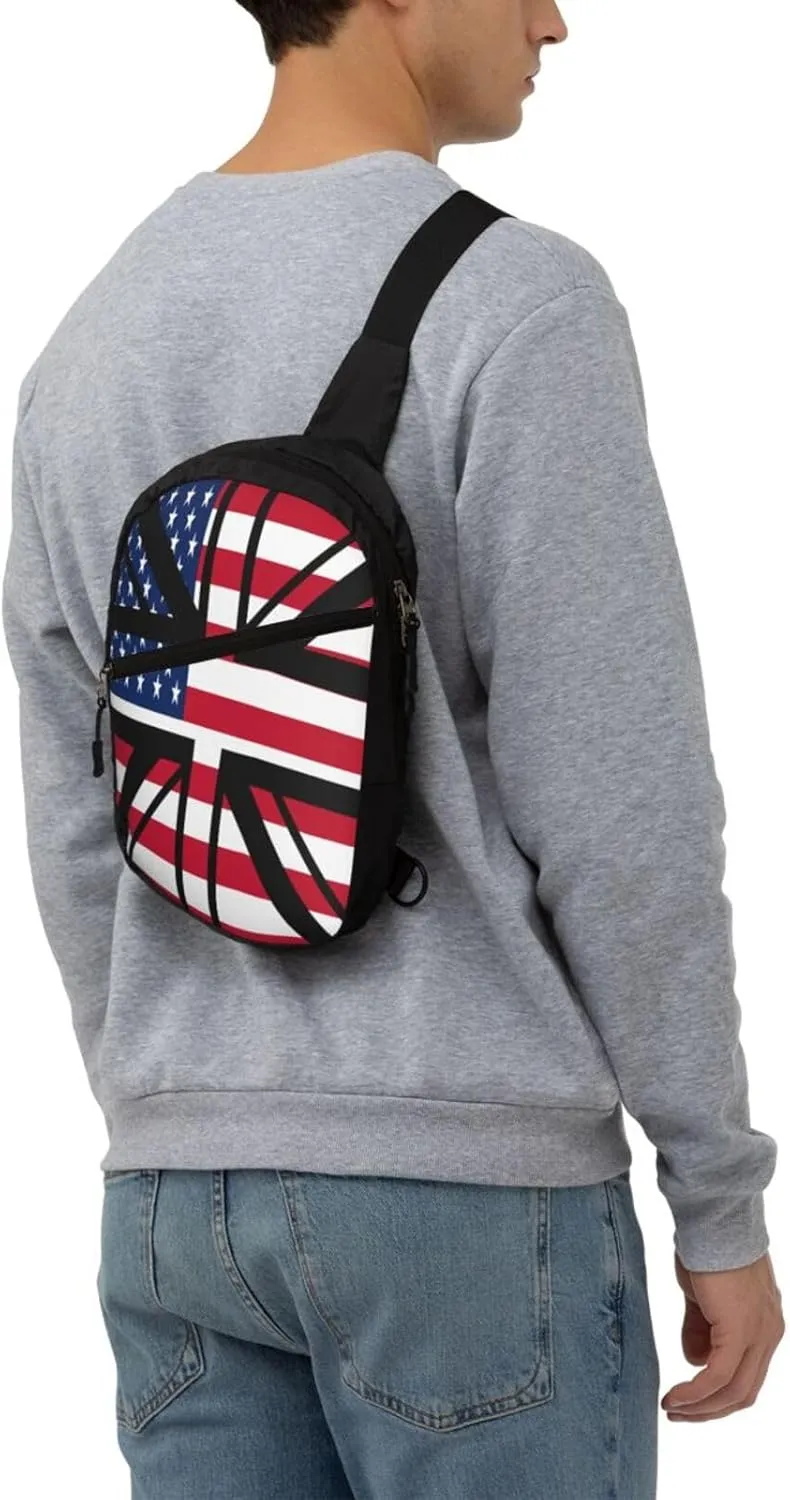 British England UK English Flags Crossbody Bag Portable Sling Bags Foldable Chest Daypack Reusable Sports Shoulder Backpack Diagonally Casual Rucksack Travel Bag