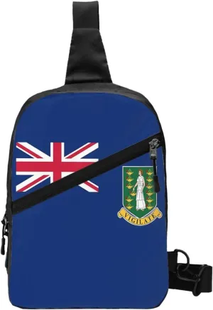 British Virgin Islands Flag Crossbody Bag Portable Sling Bags Foldable Chest Daypack Reusable Sports Shoulder Backpack Diagonally Casual Rucksack Travel Bag