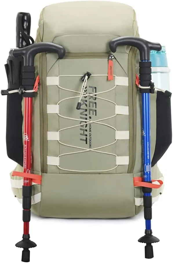 Bseash 40L Waterproof Hiking Camping Backpack with Rain Cover, Outdoor Sport Travel Daypack Rucksack for Skiing Cycling (Milk Green)
