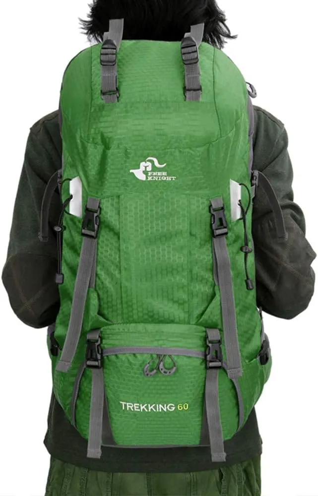 Bseash 60L Waterproof Hiking Camping Backpack with Rain Cover, Large Outdoor Sport Travel Daypack Rucksack for Climbing