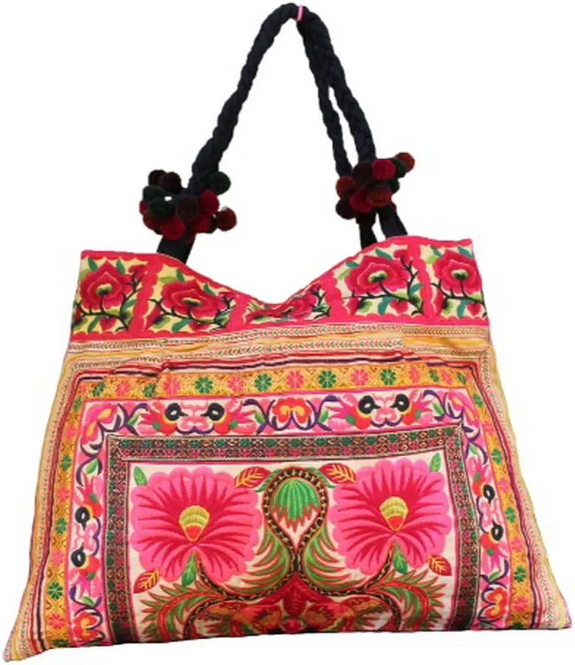 BTP! Hmong Shoulder Bag Hilltribe Large Tote Ethnic Purse Handbags Embroidered HMT19