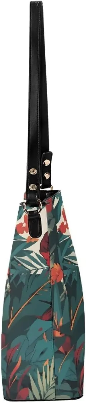 Bucket Bags Purses for Women with Adjustable Strap, Black Cat Print PU Leather Tote Handbags Top Handle Satchel