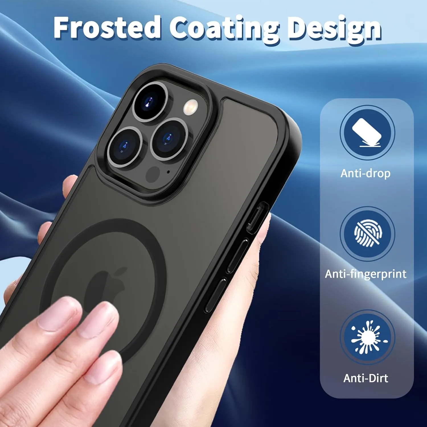 CACOE Magnetic Case for iPhone 14 Pro 6.1 inch-Compatible with MagSafe & Magnetic Car Phone Mount,TPU Thin Phone Cases Cover Protective Shockproof Anti-Fingerprint(Matte Black)