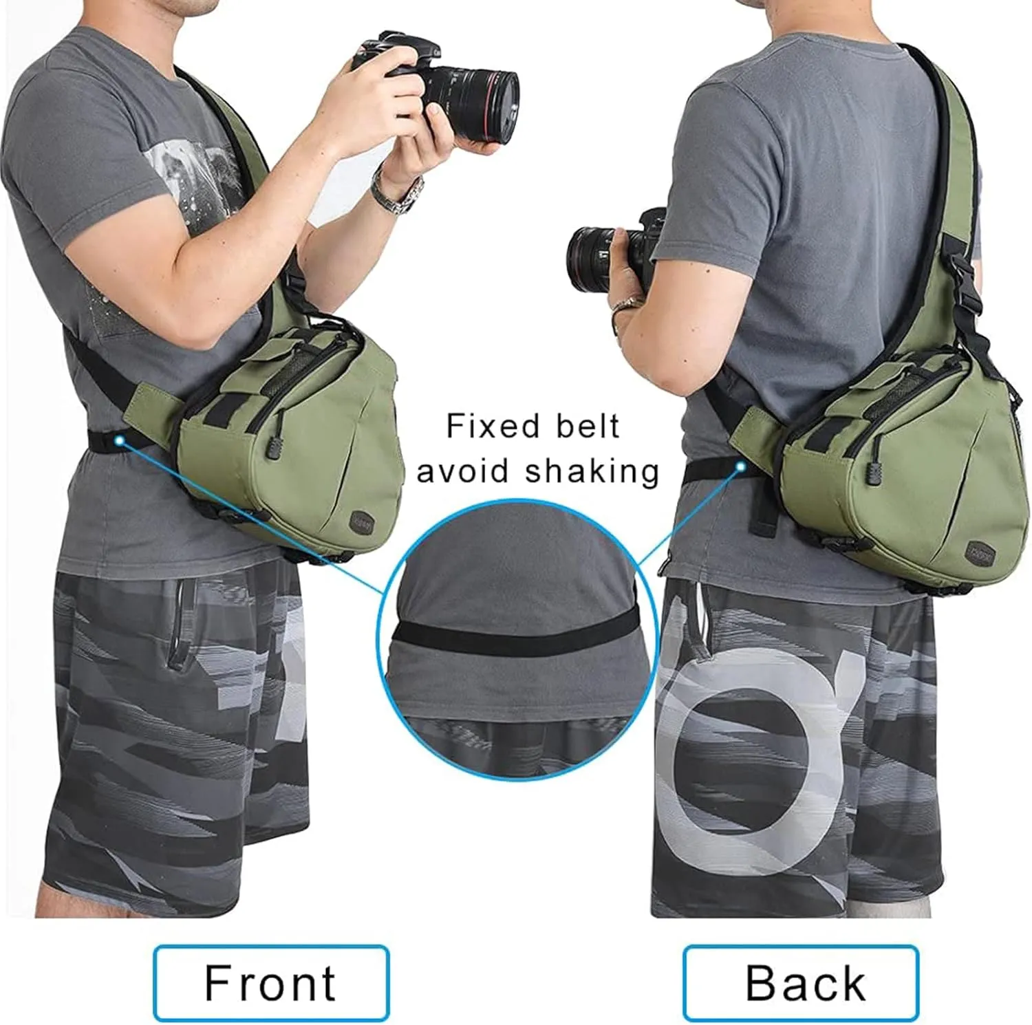 CADeN Camera Bag Sling Backpack Camera Case Waterproof with Rain Cover Tripod Holder, Compatible for DSLR/SLR Mirrorless Cameras (Canon Nikon Sony Pentax) and Accessories Green