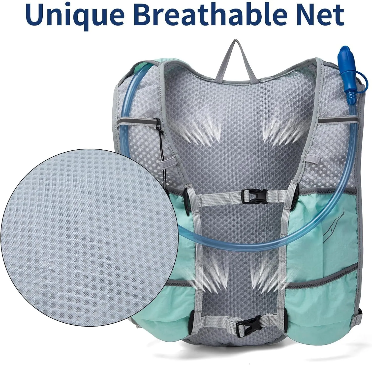 CAERY STEN Hydrated Backpack, Running Vest, paired with a 1.5L Water Bag Hiking Backpack, Suitable for Running, Hiking, Marathon, and Both Men and Women